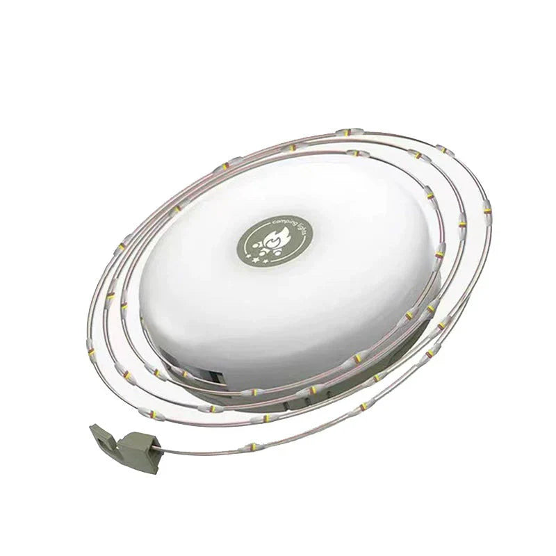 4-in-1 Campinglampe mit USB – Lichterkette, Laterne & Powerbank für Outdoor-Abenteuer